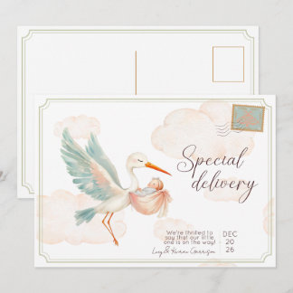 Invitation Annonce de bébé cigogne en route