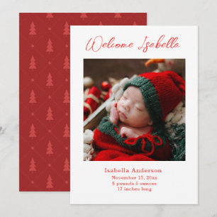 Invitation Annonce de bébé de Noël