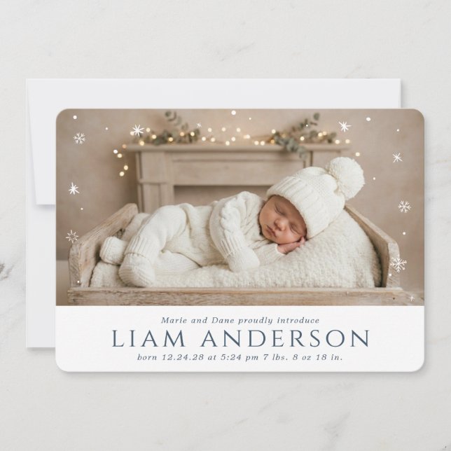 Invitation Annonce de bébé d'hiver (Devant)