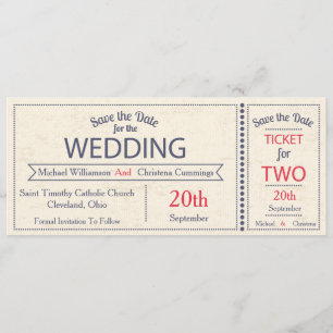 Invitation Annonce de billet de mariage à conserver pour la d