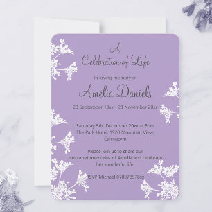 Invitation Annonce de célébration de la vie avec fleur sauvag