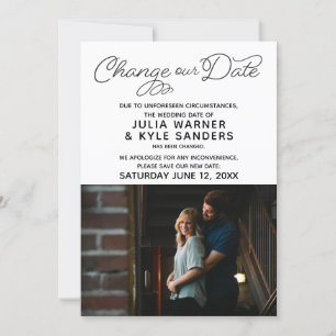 Invitation Annonce de changement de date de mariage