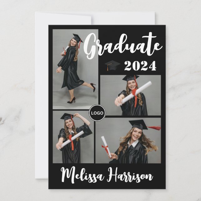 Invitation Annonce de collage de photo de fin d'études avec l (Devant)