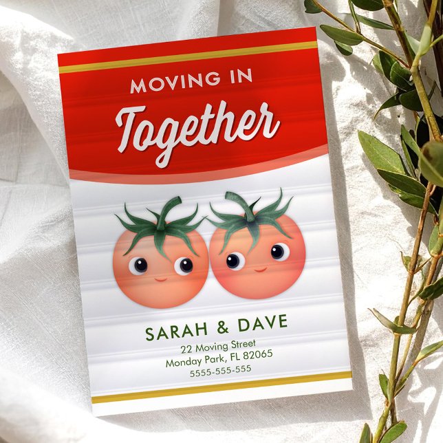 Invitation Annonce de déménagement avec couple de tomates (Créateur téléchargé)