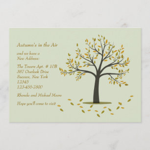 Invitation Annonce de déménagement d'Automne Tree