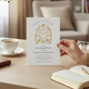 Invitation Annonce de départ à la retraite Horloge Fleuron Do