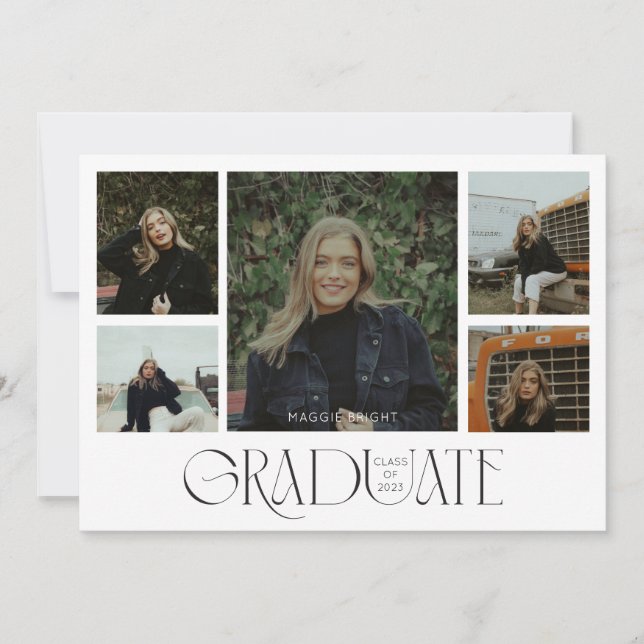 Invitation Annonce de diplômé 2023 multi photo (Devant)