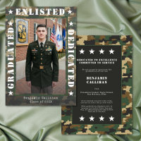Annonce de diplôme de camouflage d'enrôlement mili