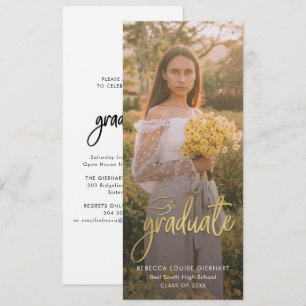 Invitation Annonce de diplômé Photo Script Promotion 2026