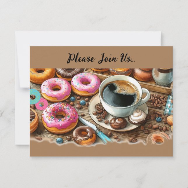 Invitation Annonce de Donuts et Café Décadents (Devant)