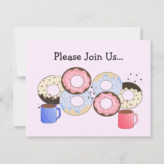 Invitation Annonce de donuts et de café (Devant)