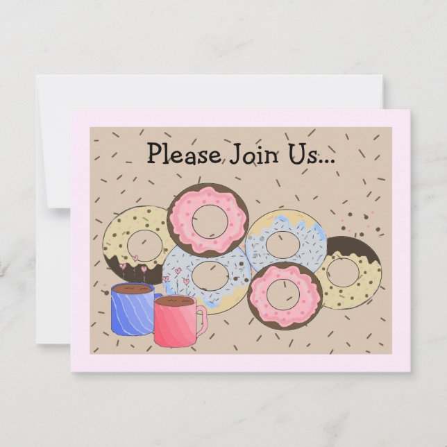 Invitation Annonce de donuts et de café (Devant)
