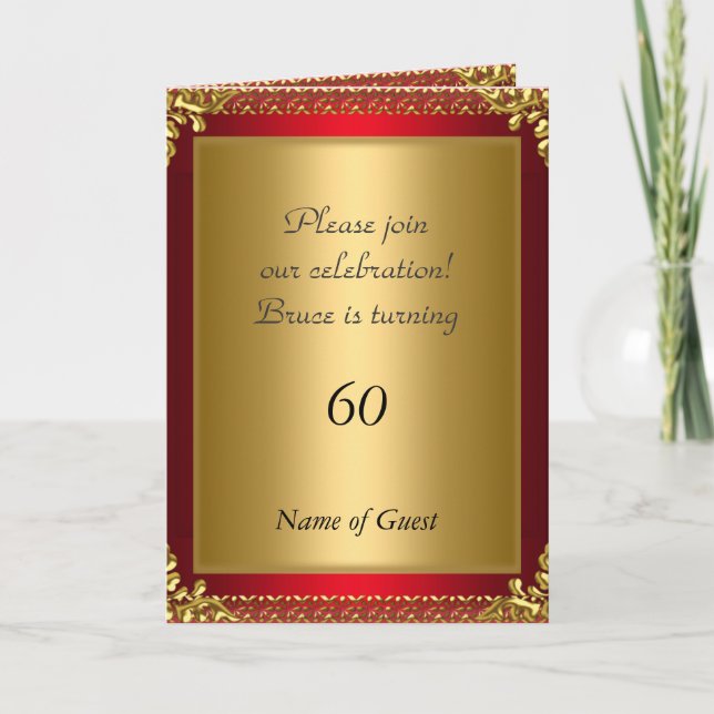 Invitation Annonce de fête d'anniversaire Royal Red (Devant)