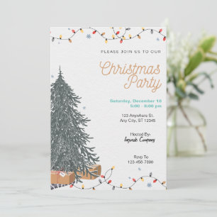 Invitation Annonce de fête de Noël Arbres Fête Joyeuse 
