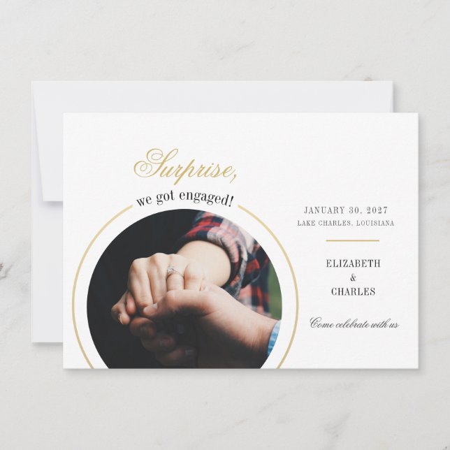 Invitation Annonce de fiançailles avec photo moderne Fête  (Devant)