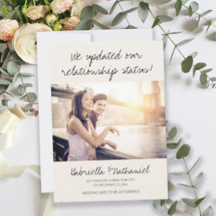 Invitation Annonce de fiançailles drôle et mignonne avec phot