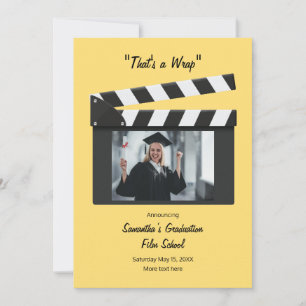 Invitation Annonce de fin d'études en clap de cinéma