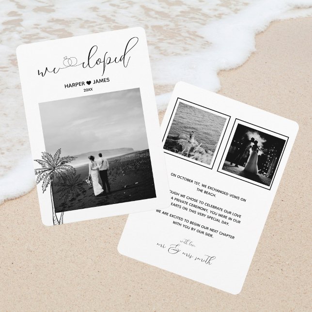 Invitation Annonce de Fugue Moderne | Mariage sur la Plage (Créateur téléchargé)