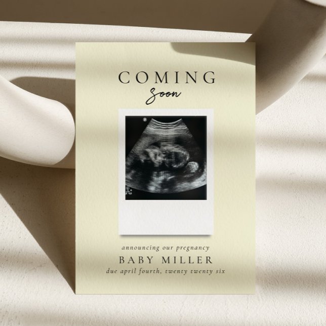 Invitation Annonce de grossesse Bébé Jaune à venir bientôt (Créateur téléchargé)