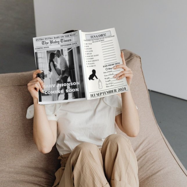 Invitation Annonce de grossesse dans un journal  Baby Shower (Créateur téléchargé)