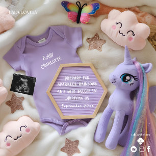 Invitation Annonce de grossesse de licorne magique violette