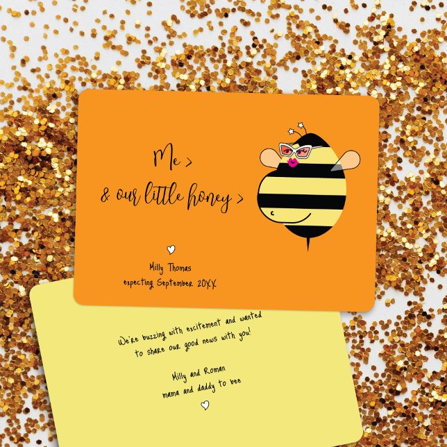 Invitation Annonce de grossesse de Maman Abeille avec Lunette (Créateur téléchargé)