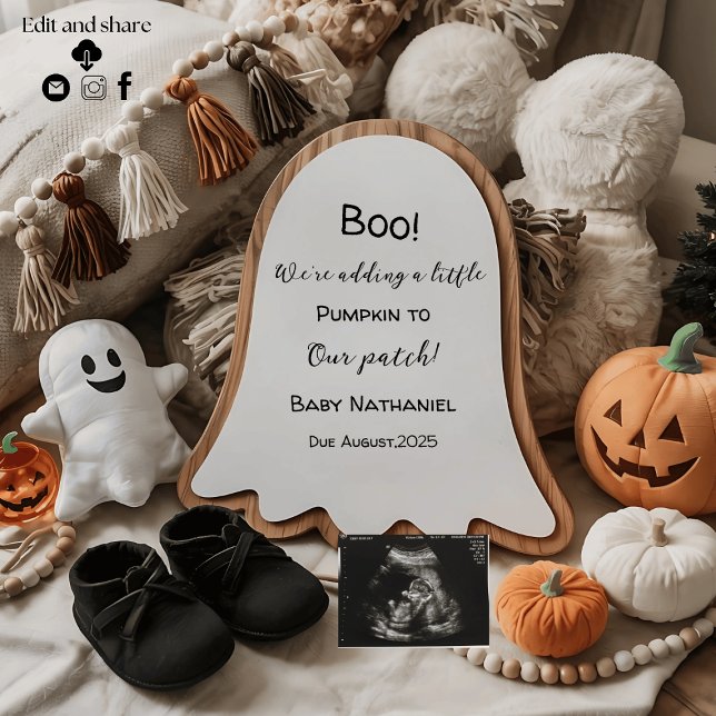 Invitation Annonce de grossesse mignonne sur le thème d'Hallo (Créateur téléchargé)