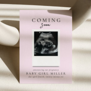 Invitation Annonce de grossesse Rose bébé à venir
