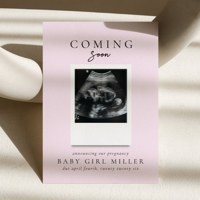 Invitation Annonce de grossesse Rose bébé à venir (Créateur téléchargé)
