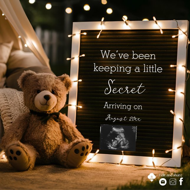 Invitation Annonce de grossesse Teddy Bear Cozy Night (Créateur téléchargé)