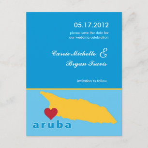 Invitation Annonce de mariage à Aruba avec date à retenir