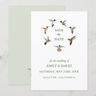 Invitation Annonce de mariage à colibri Enregistrez la date