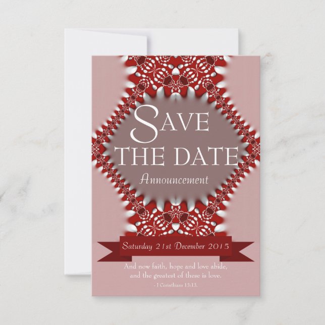 Invitation Annonce de mariage à la date de mariage en dentell (Devant)