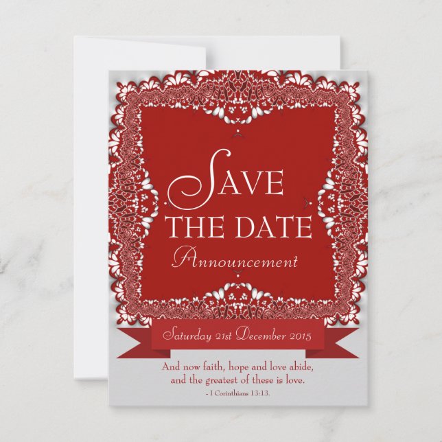 Invitation Annonce de mariage à la date de sauvegarde en dent (Devant)