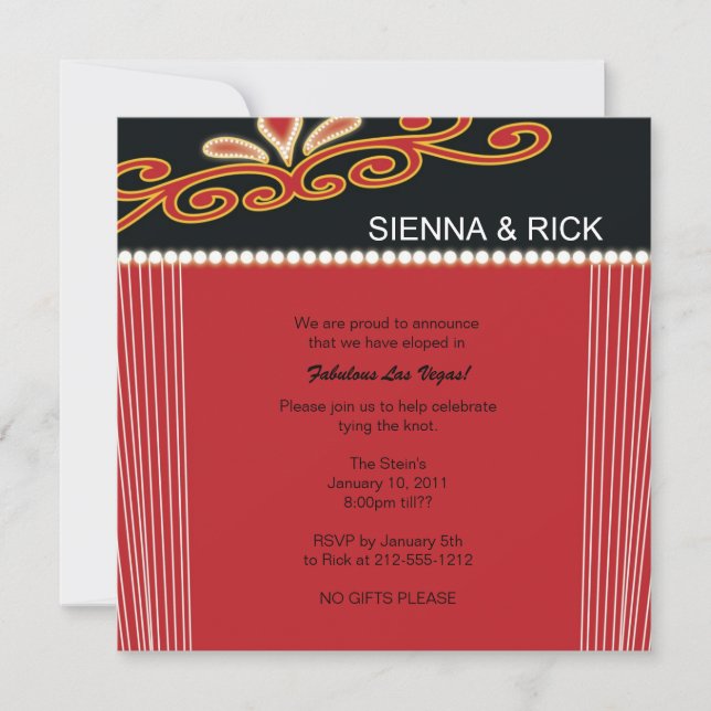 Invitation Annonce de mariage à Las Vegas (Devant)