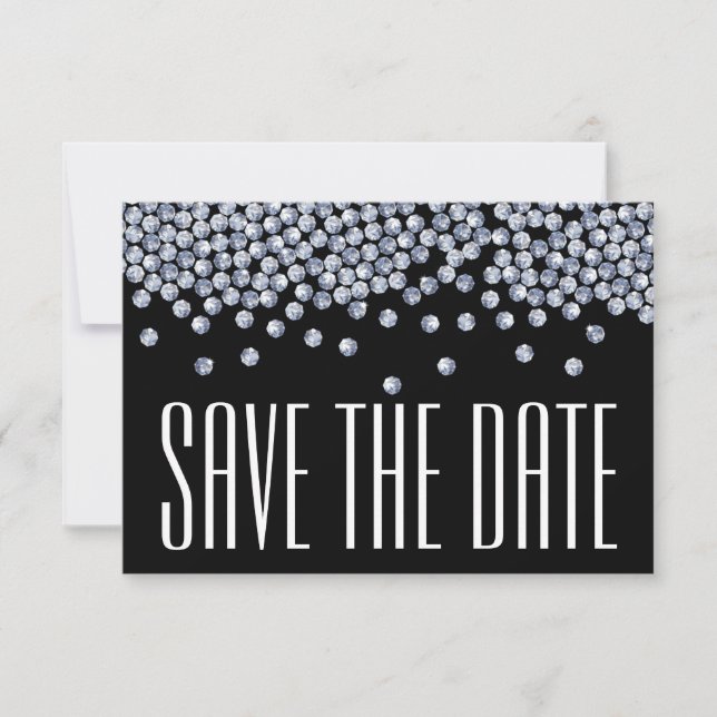 Invitation Annonce de mariage à paillettes de diamant (Devant)