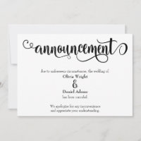 Annonce de Mariage Annulé Écriture Tourbillonnante