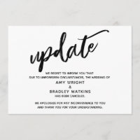 Annonce de mariage annulé mise à jour de l'écritur