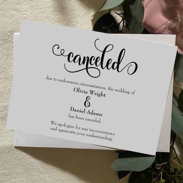 Invitation Annonce de Mariage Annulé par Script Élaboré (Créateur téléchargé)