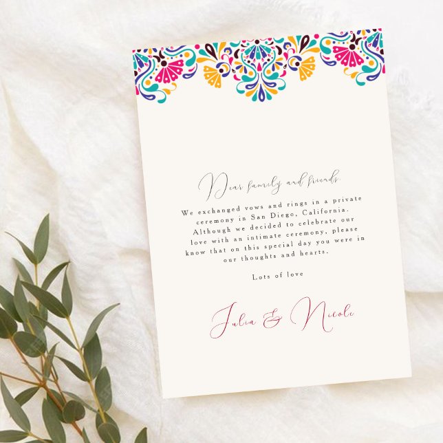 Invitation Annonce de mariage arc-en-ciel de style fiesta mex (Créateur téléchargé)