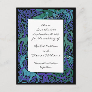 Invitation Annonce de mariage celtique bleu clair Moonlight