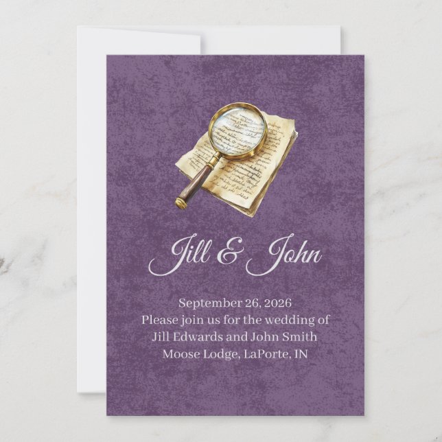 Invitation Annonce de mariage Dark Academia (Devant)