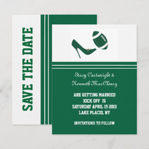 Invitation Annonce de mariage de football vert pour sauver la