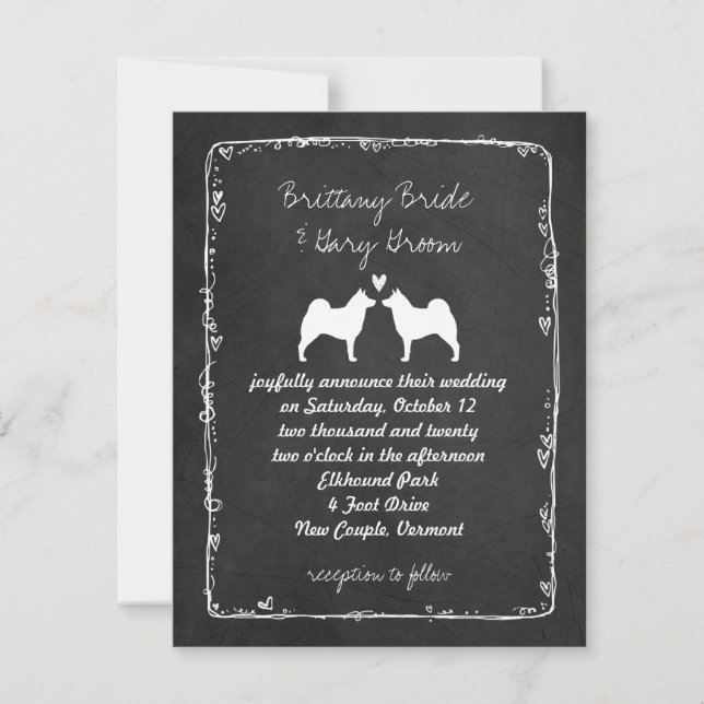 Invitation Annonce de mariage de Norvegiens Elkhounds (Devant)