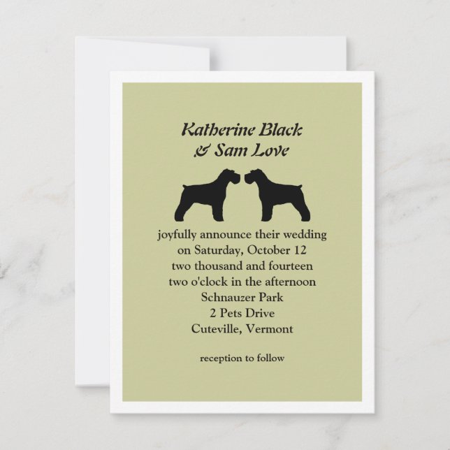 Invitation Annonce de mariage de Schnauzers (Devant)