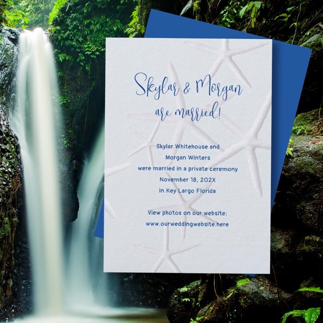 Invitation Annonce de Mariage en Fugue Étoiles de Mer sur Fon (Créateur téléchargé)