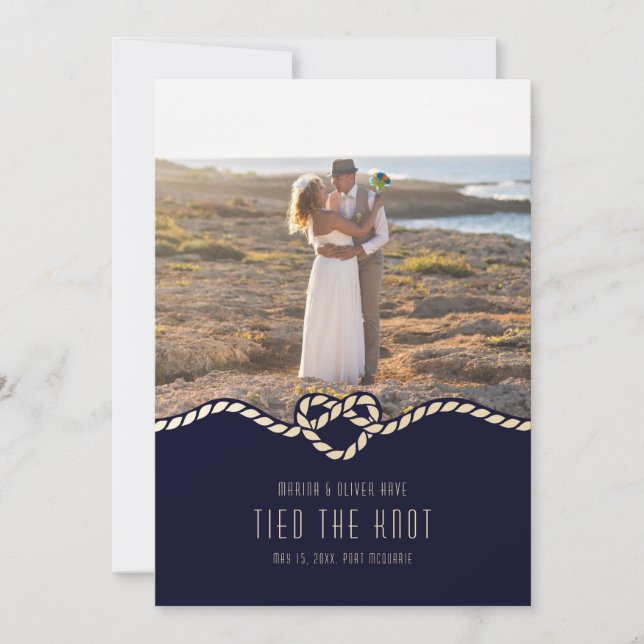 Invitation Annonce de mariage en fuite nautique (Devant)