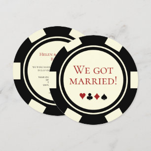 Invitation Annonce de mariage en jeton de poker à Las Vegas