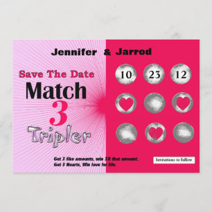 Invitation Annonce de mariage Fun Lotto Scratch Off Save the 
