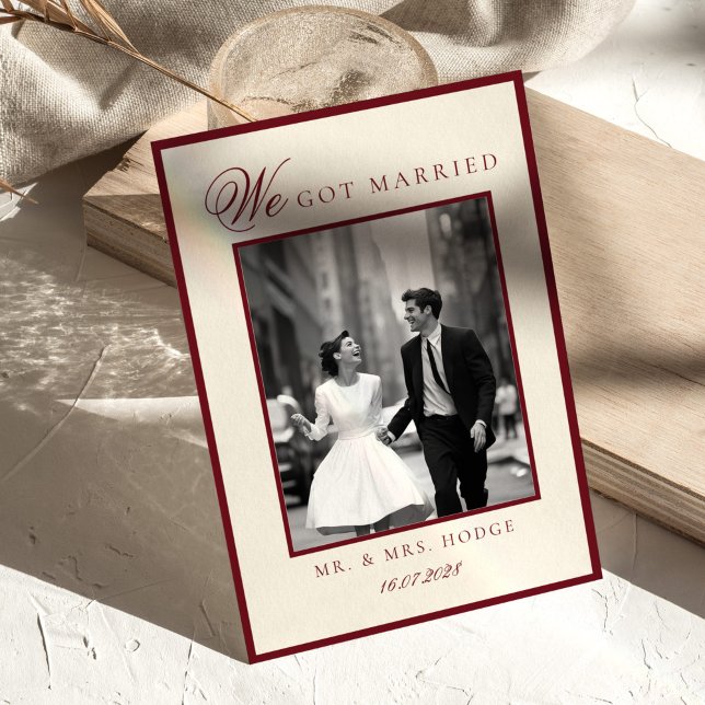 Invitation Annonce de mariage photo noir et blanc de luxe (Créateur téléchargé)